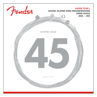 Cuerdas Fender para Bajo 7250, Nickel Plated Steel, Long Scale, .045-.105 (4 cuerdas)
